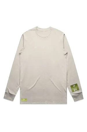 WOLFPACK UNLTD "STATEMENT" LIGHTWEIGHT TEE L/S TEXT LOGO | ECRU BEIGE