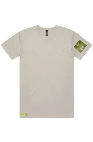 WOLFPACK UNLTD "STATEMENT" LIGHTWEIGHT TEE S/S TEXT LOGO | ECRU BEIGE
