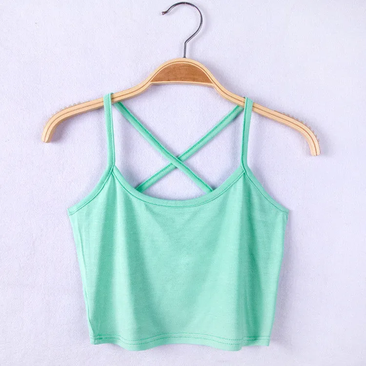 Women Tank Crop Top Short Vest Womens Sexy Camisole Bustier Crop Top cropped Camisa Feminina