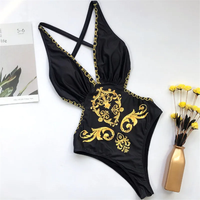 Women's bikini with chain print trendy