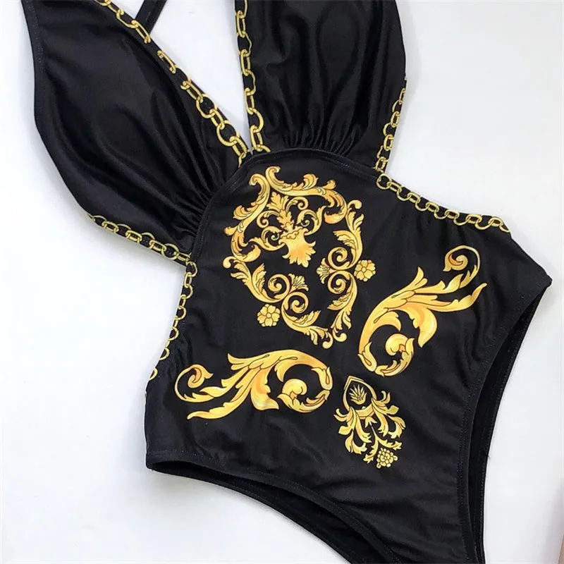 Women's bikini with chain print trendy
