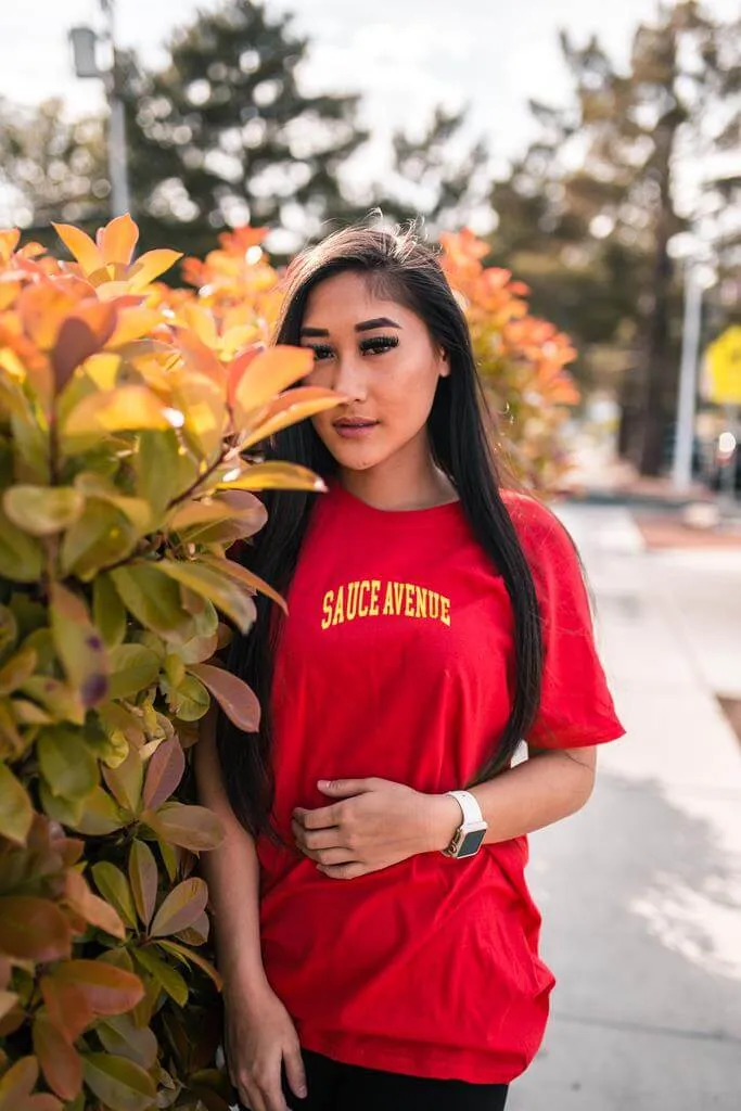 Yellow SA Curve | Red Tee