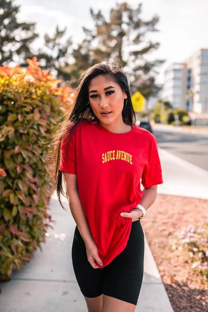 Yellow SA Curve | Red Tee