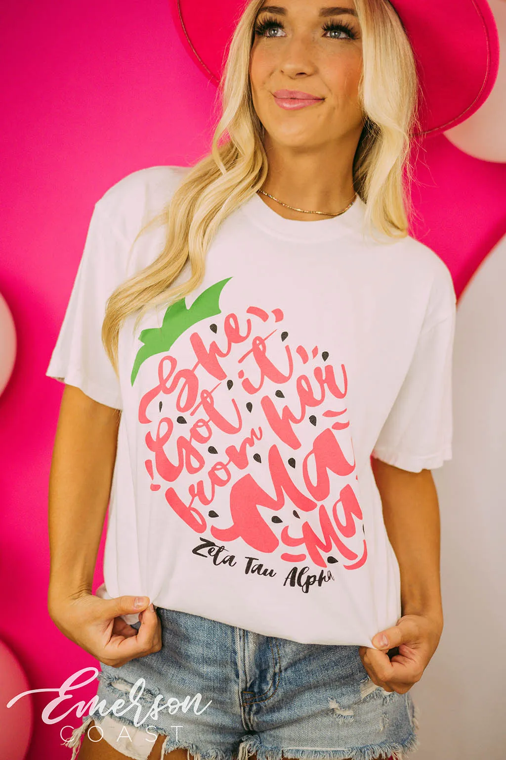 Zeta Tau Alpha Moms Day Strawberry Tee